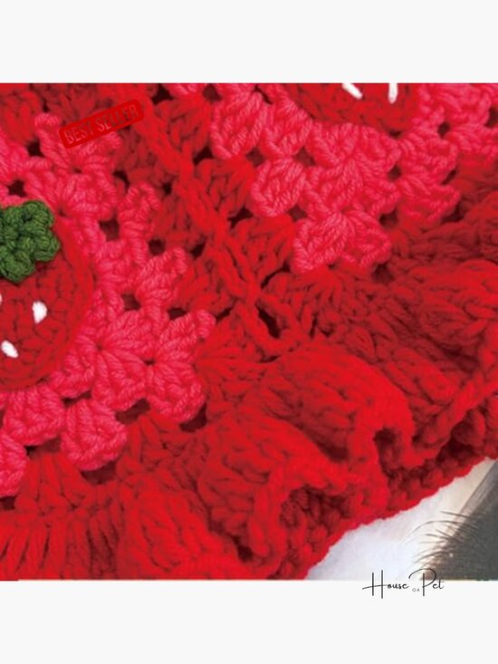 Handmade Crochet Bucket Hat with Ruffled Brim - Adjustable Knit Cap main image 4